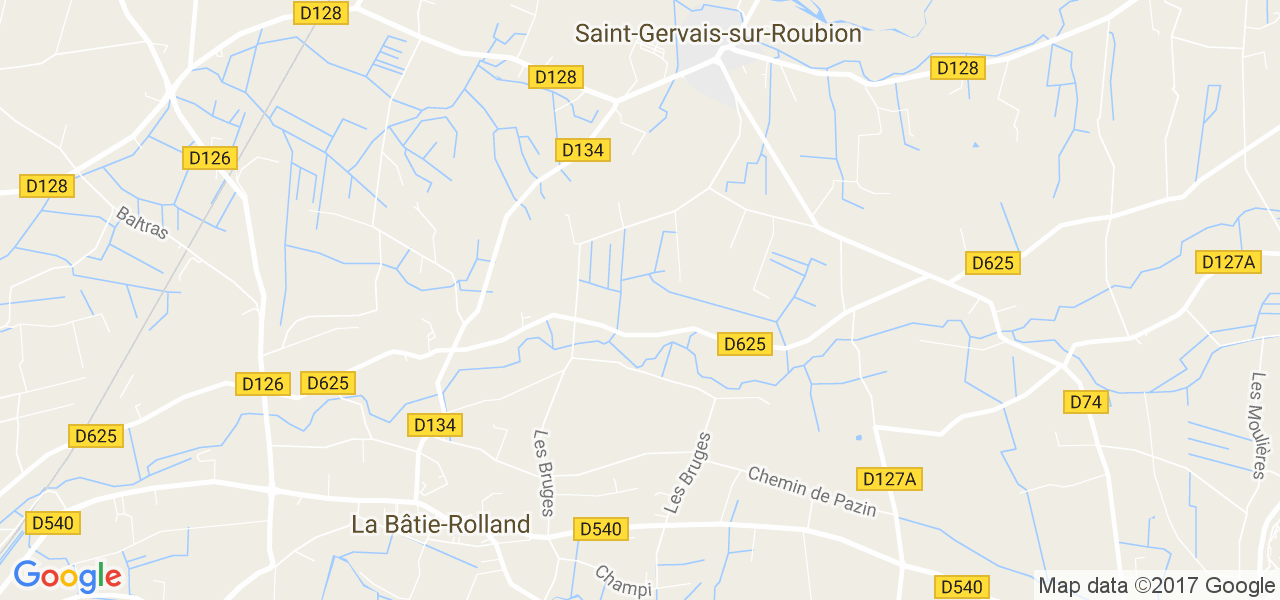 map de la ville de Saint-Gervais-sur-Roubion