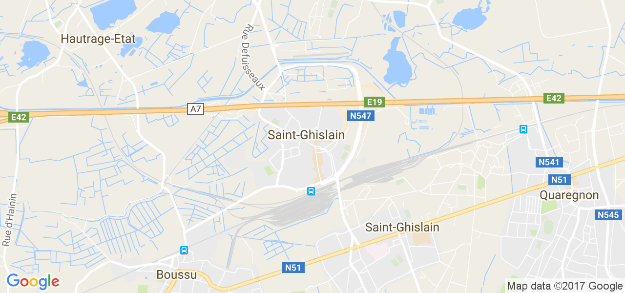 map de la ville de Saint-Ghislain