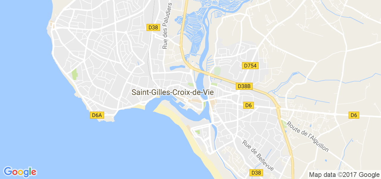 map de la ville de Saint-Gilles-Croix-de-Vie