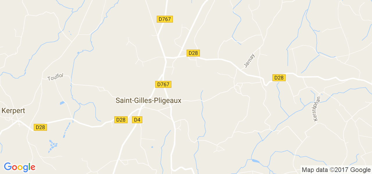 map de la ville de Saint-Gilles-Pligeaux