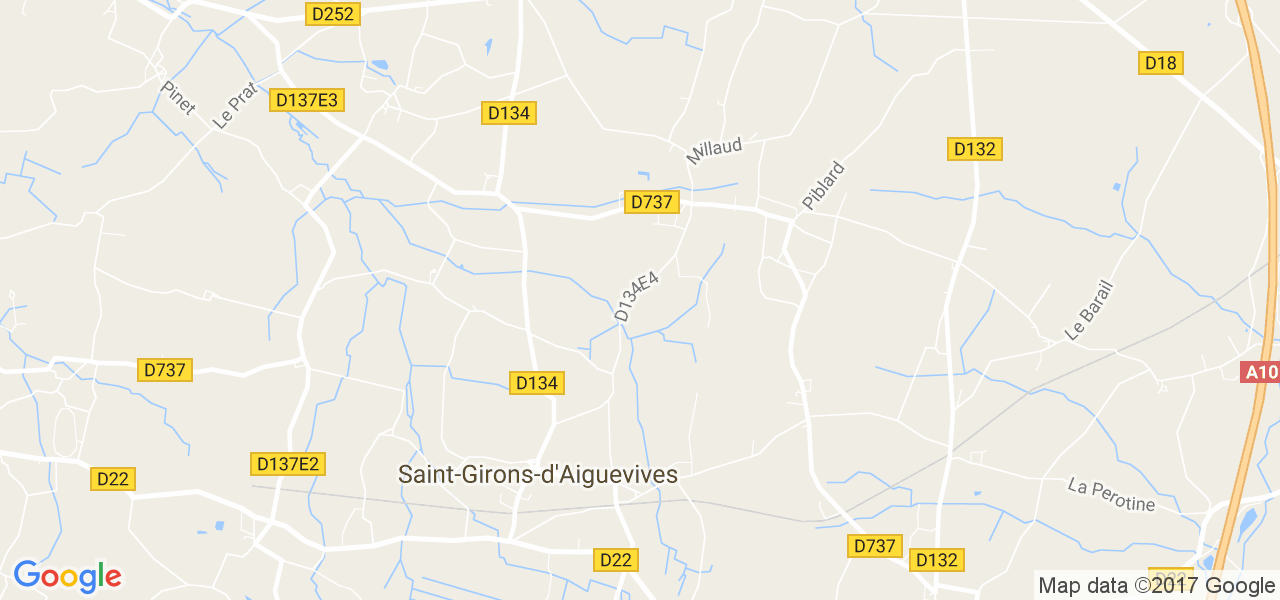 map de la ville de Saint-Girons-d'Aiguevives