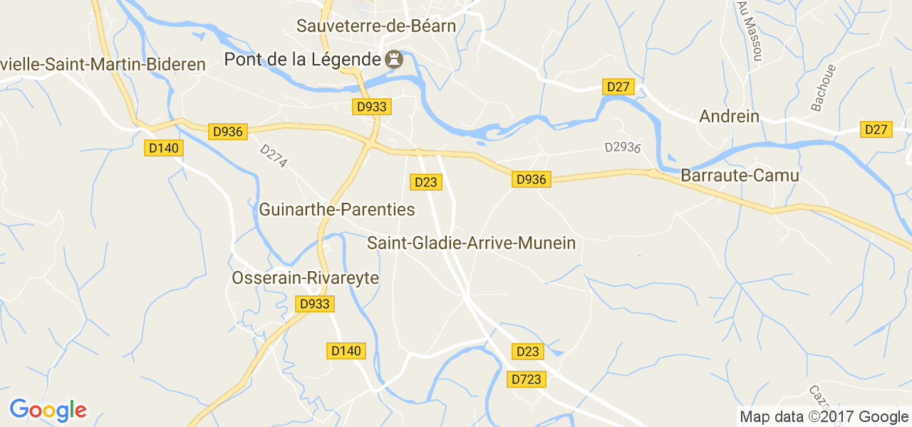 map de la ville de Saint-Gladie-Arrive-Munein