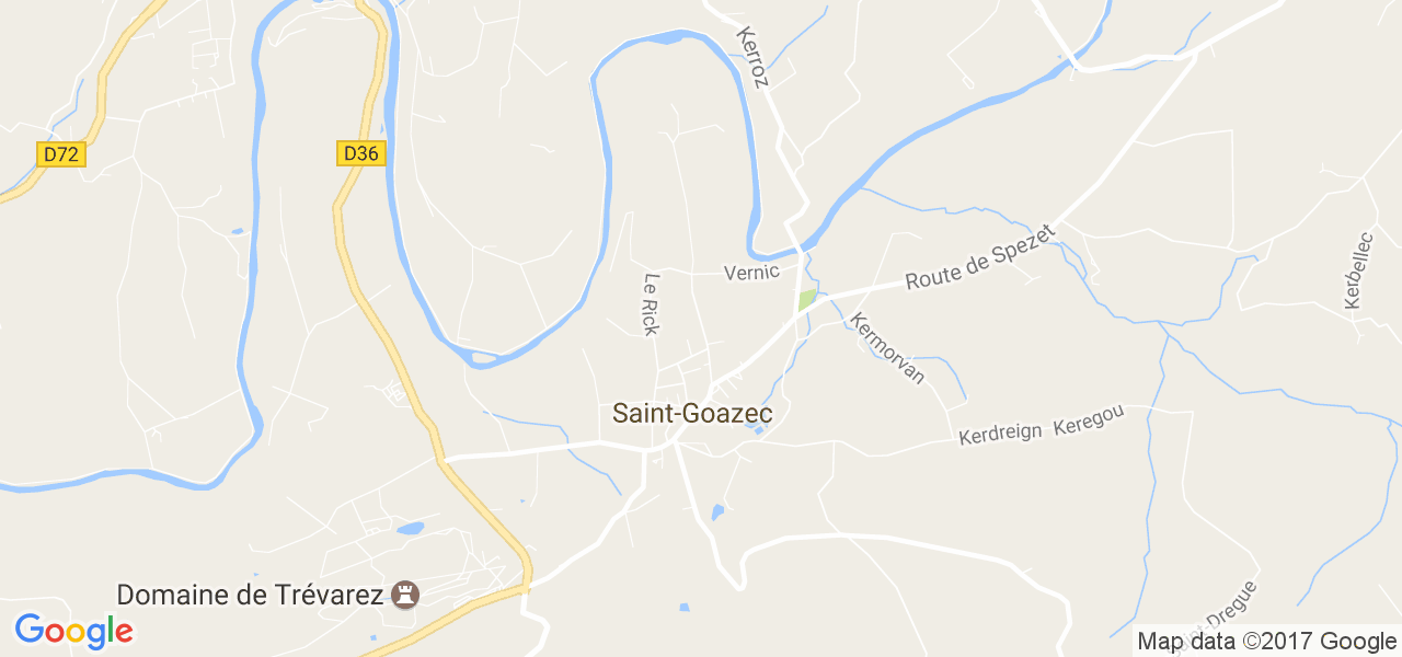 map de la ville de Saint-Goazec