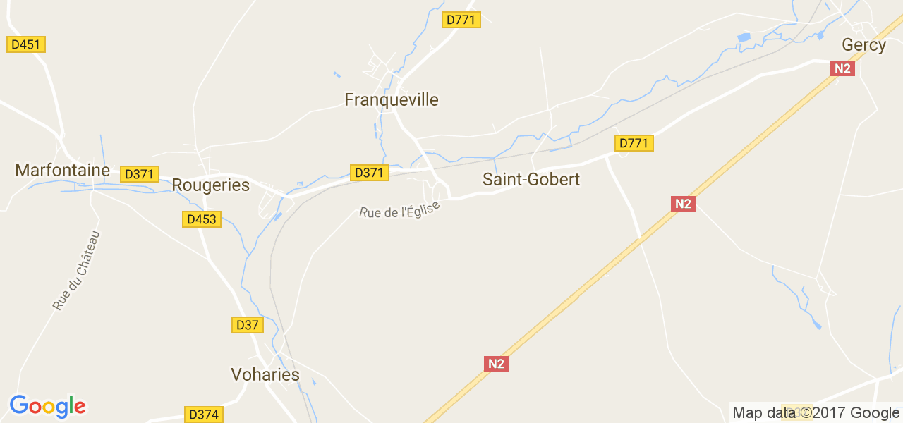 map de la ville de Saint-Gobert