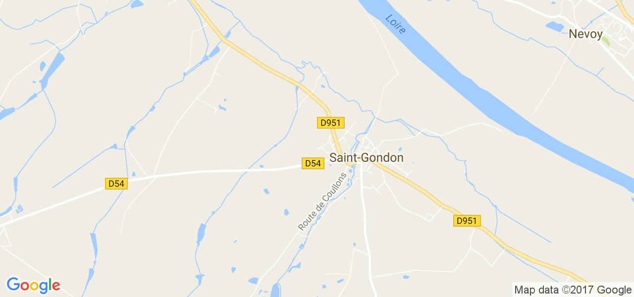 map de la ville de Saint-Gondon