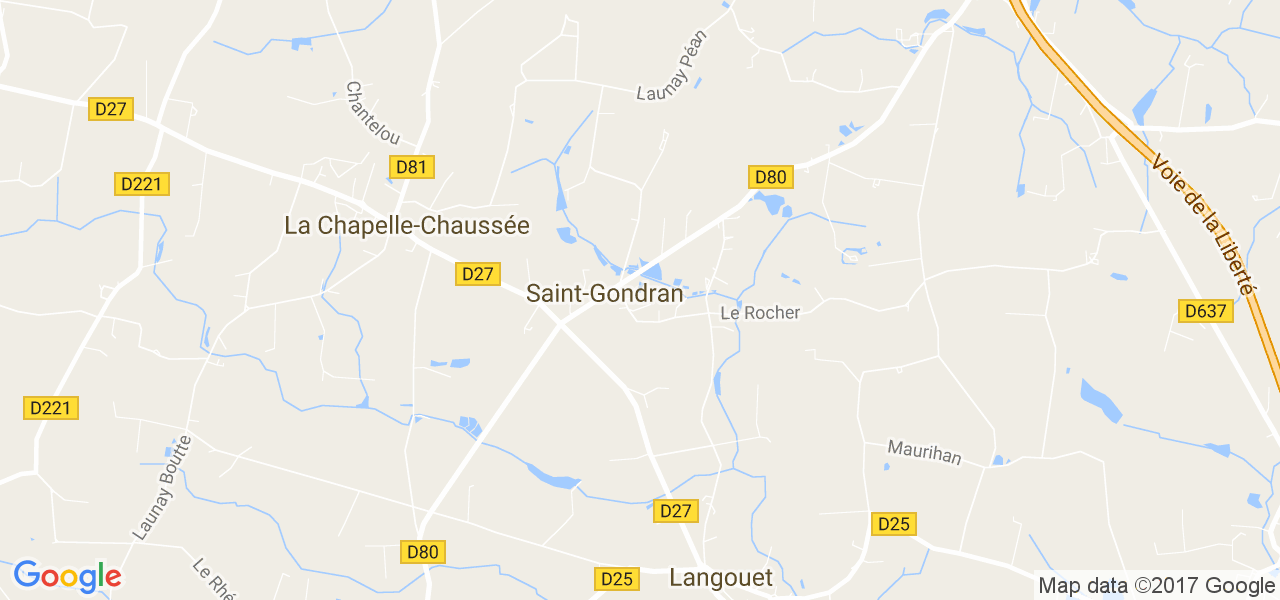 map de la ville de Saint-Gondran