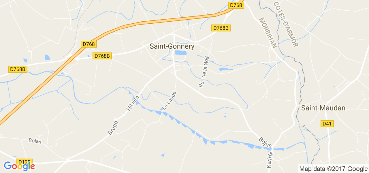 map de la ville de Saint-Gonnery