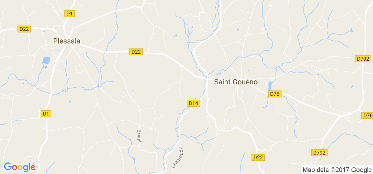 map de la ville de Saint-Gouéno