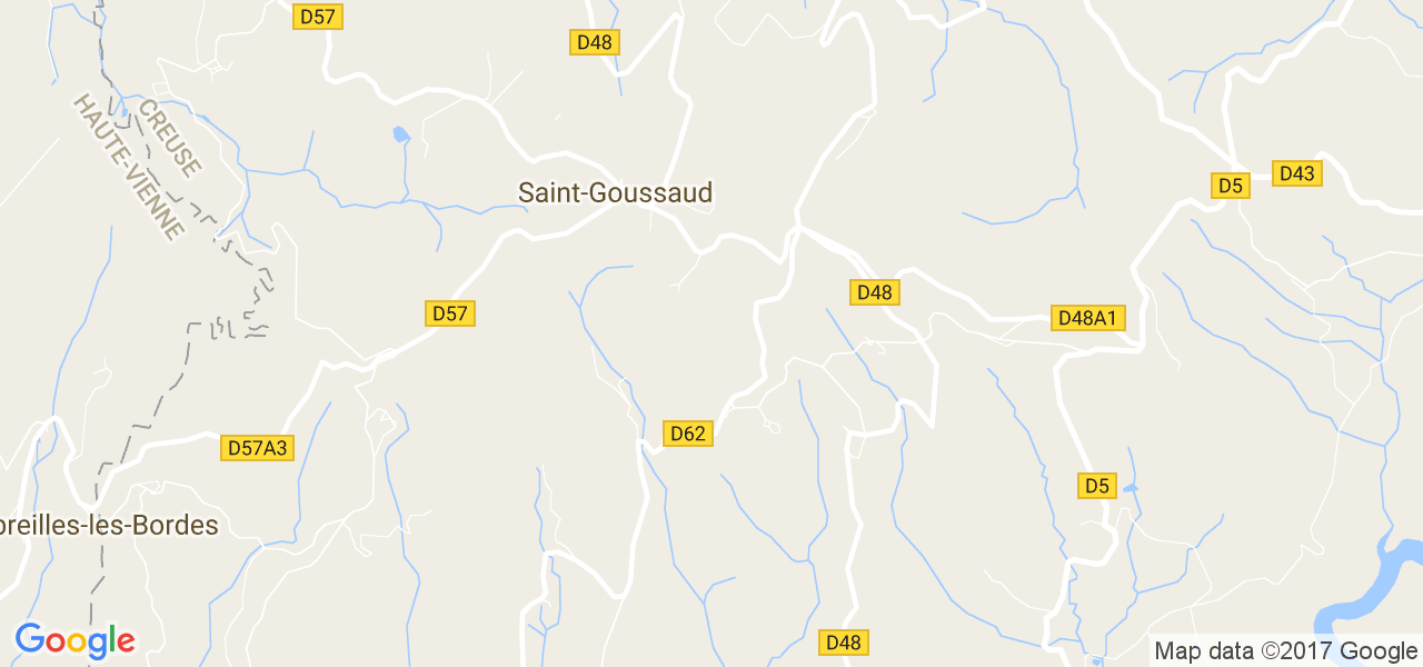 map de la ville de Saint-Goussaud