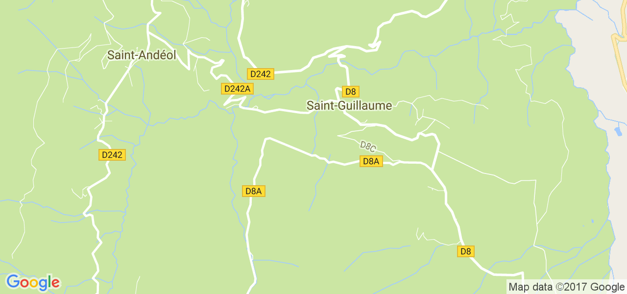 map de la ville de Saint-Guillaume