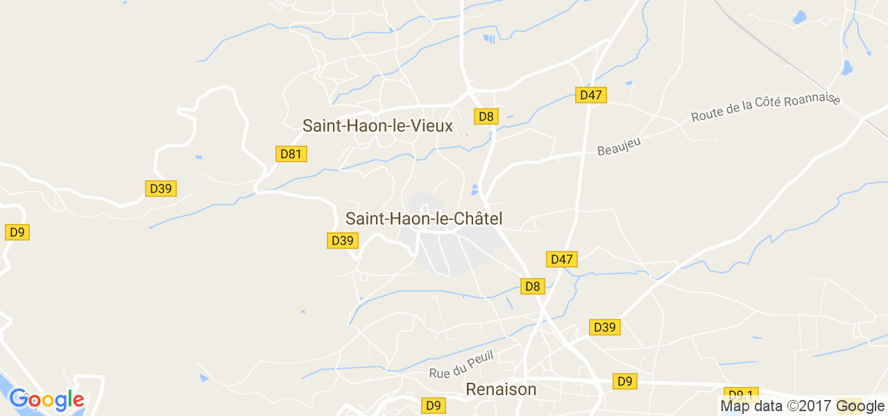 map de la ville de Saint-Haon-le-Châtel