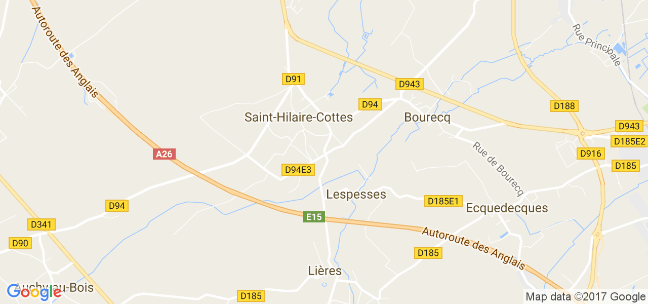 map de la ville de Saint-Hilaire-Cottes