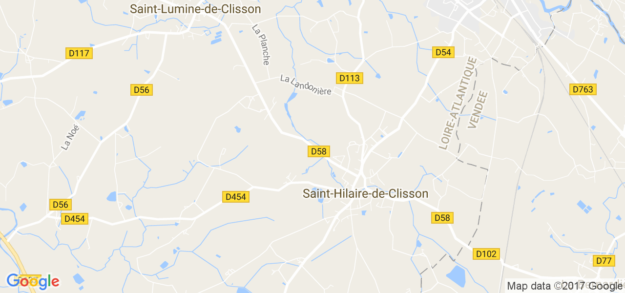 map de la ville de Saint-Hilaire-de-Clisson