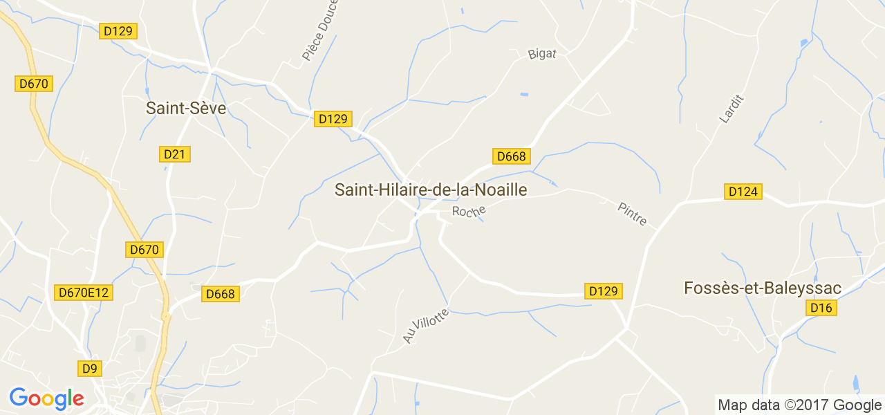 map de la ville de Saint-Hilaire-de-la-Noaille