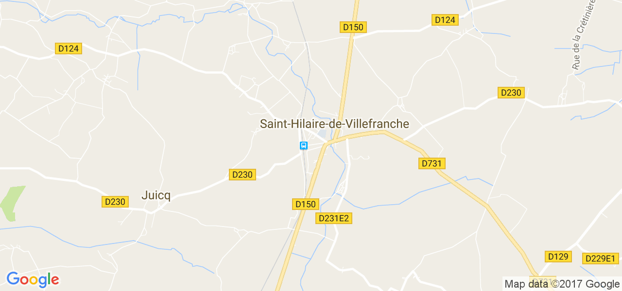 map de la ville de Saint-Hilaire-de-Villefranche