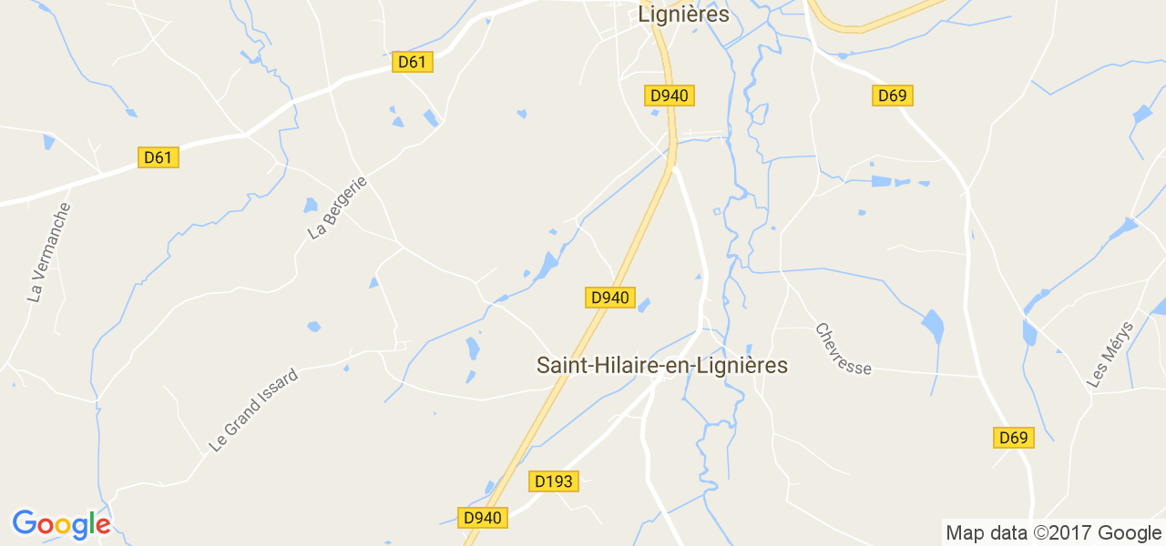 map de la ville de Saint-Hilaire-en-Lignières