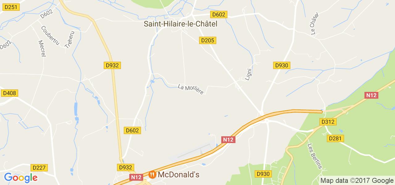 map de la ville de Saint-Hilaire-le-Châtel