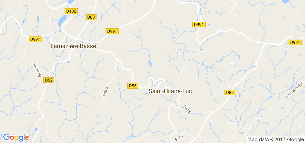 map de la ville de Saint-Hilaire-Luc