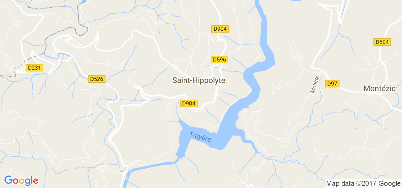 map de la ville de Saint-Hippolyte