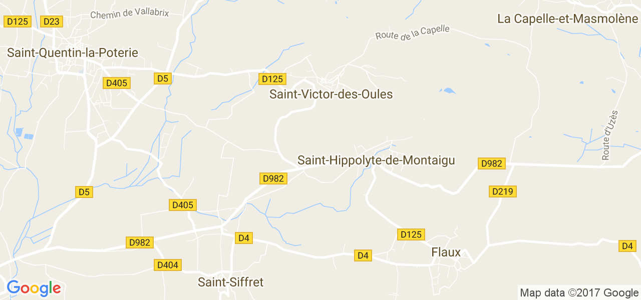 map de la ville de Saint-Hippolyte-de-Montaigu