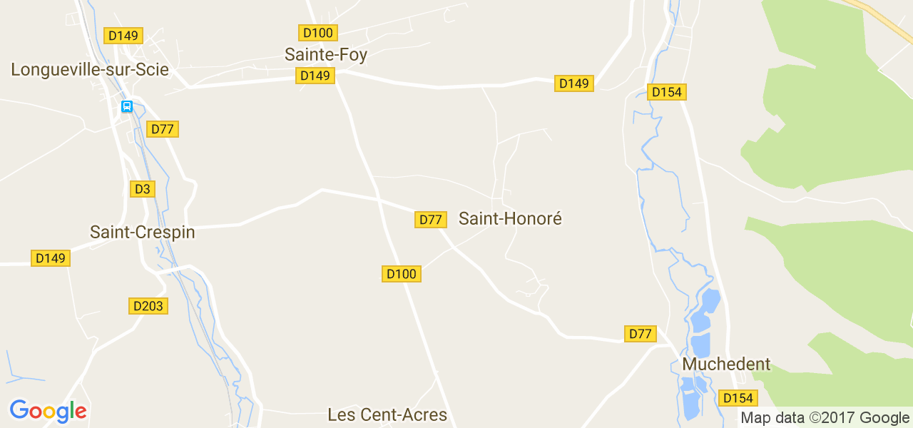 map de la ville de Saint-Honoré