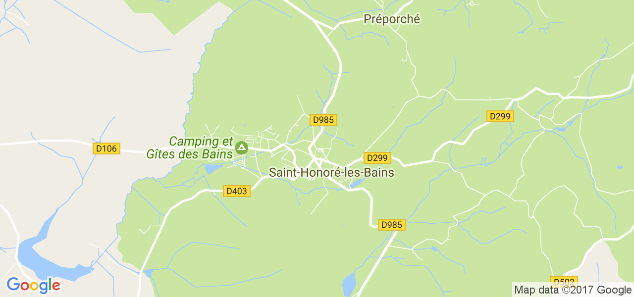 map de la ville de Saint-Honoré-les-Bains