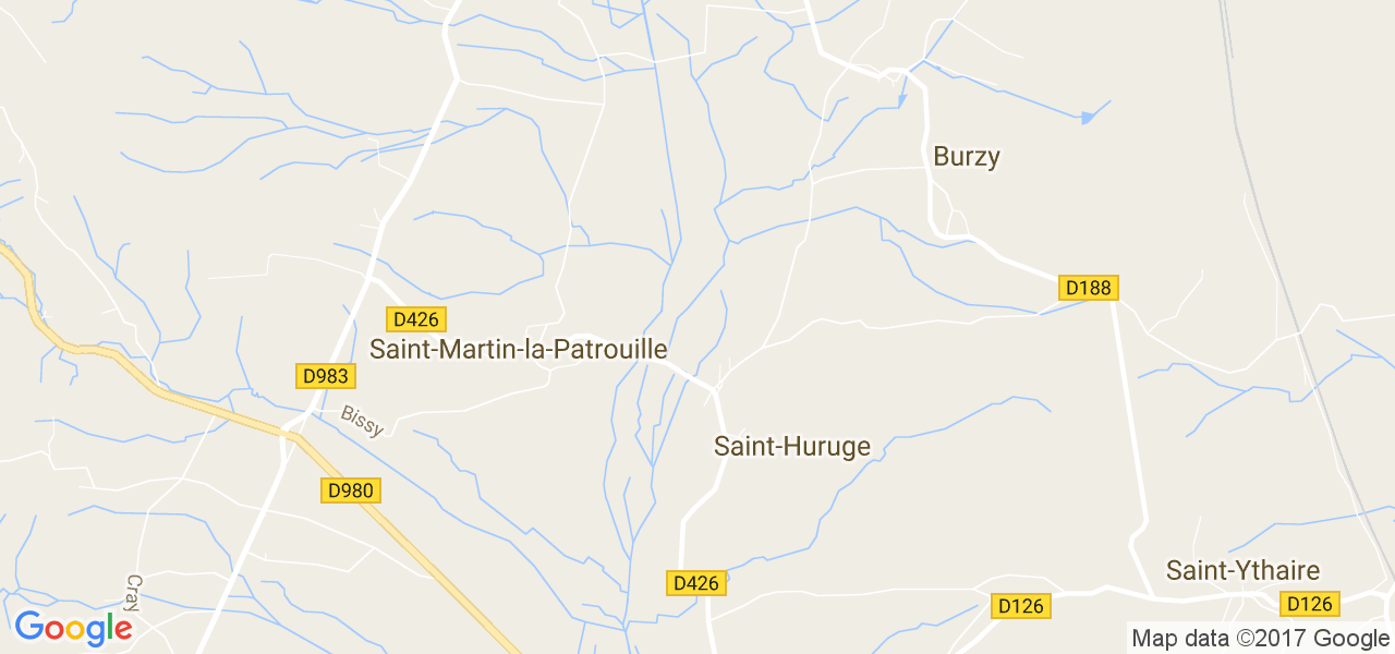 map de la ville de Saint-Huruge