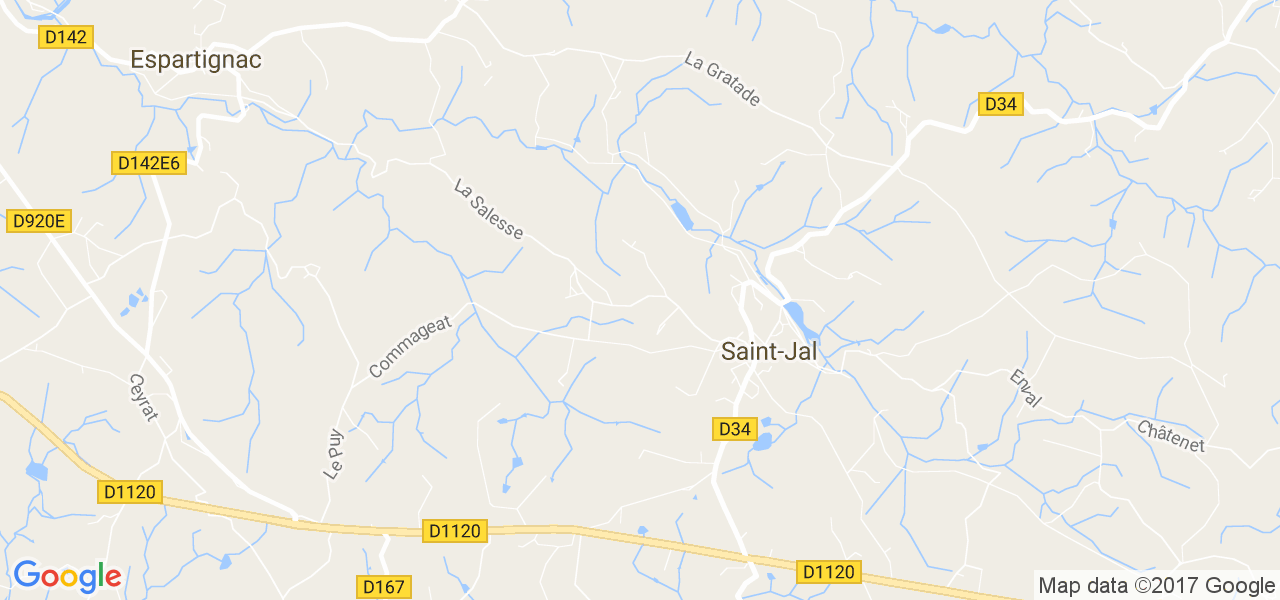 map de la ville de Saint-Jal