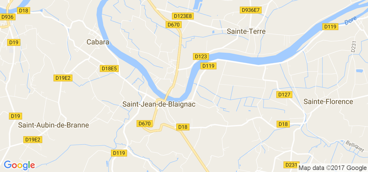 map de la ville de Saint-Jean-de-Blaignac