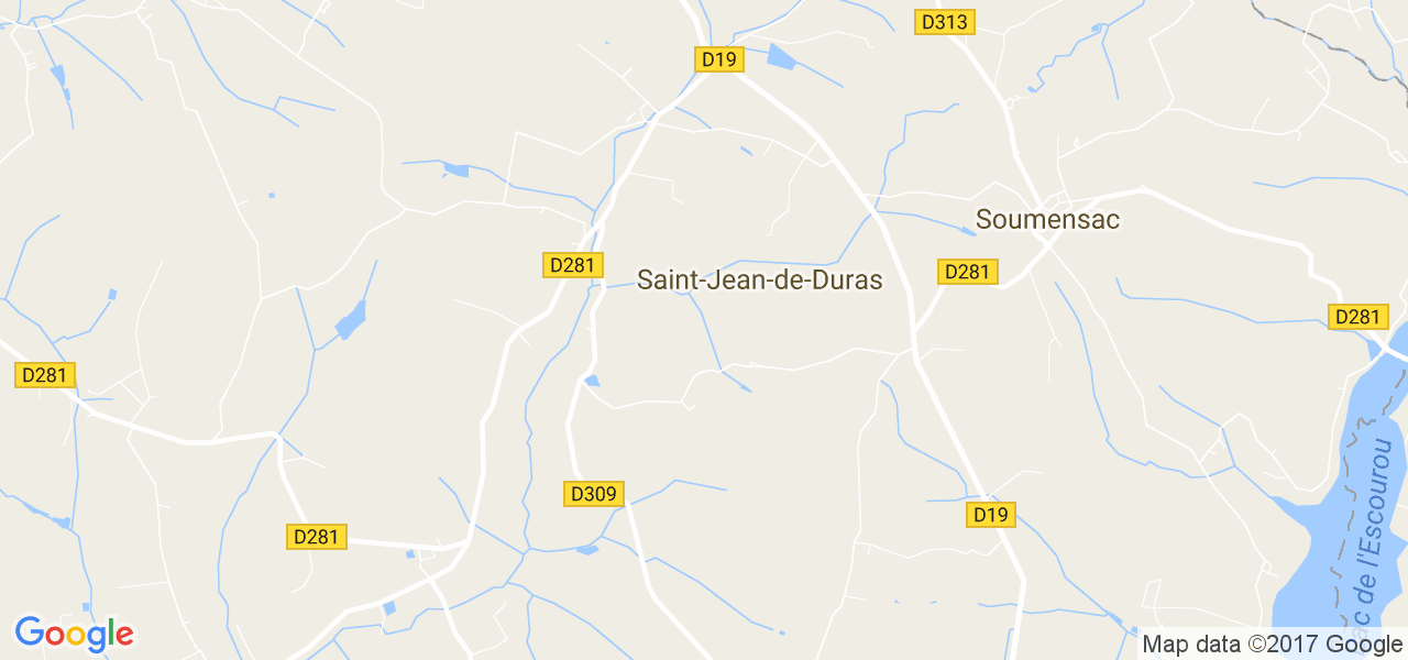 map de la ville de Saint-Jean-de-Duras