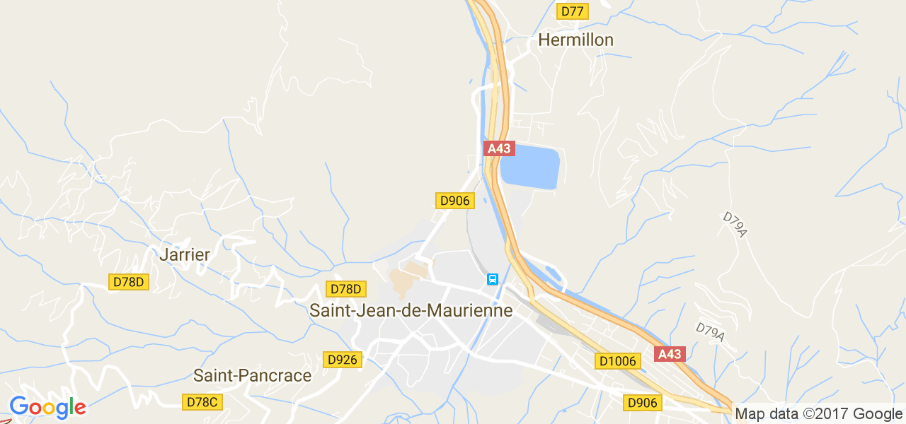 map de la ville de Saint-Jean-de-Maurienne