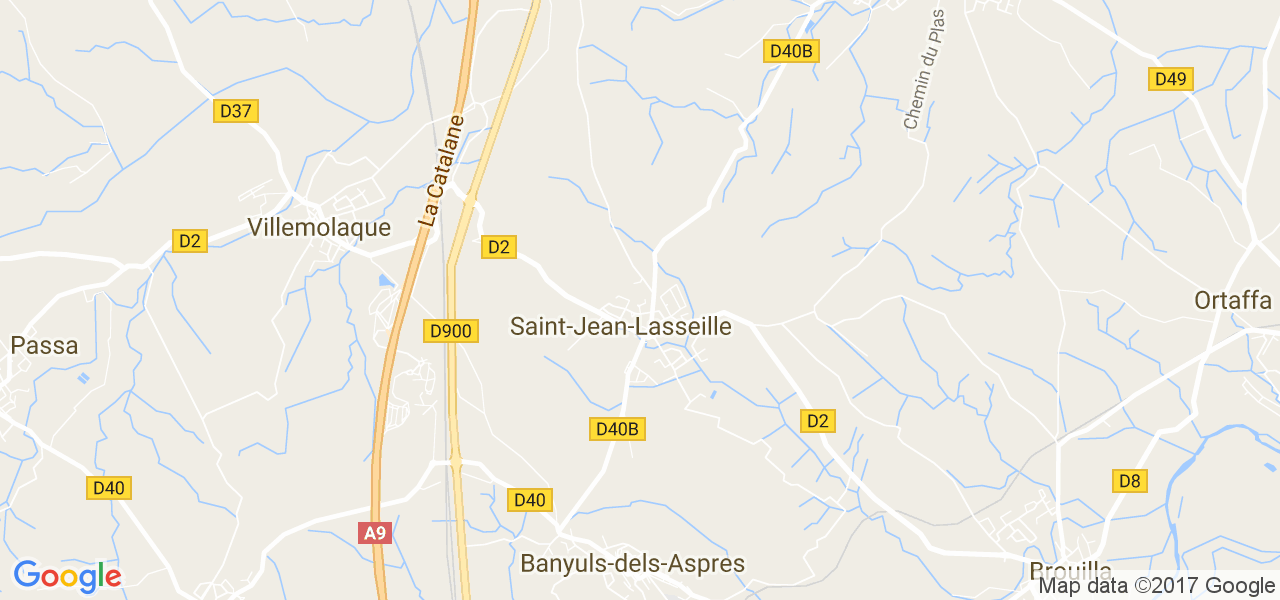 map de la ville de Saint-Jean-Lasseille