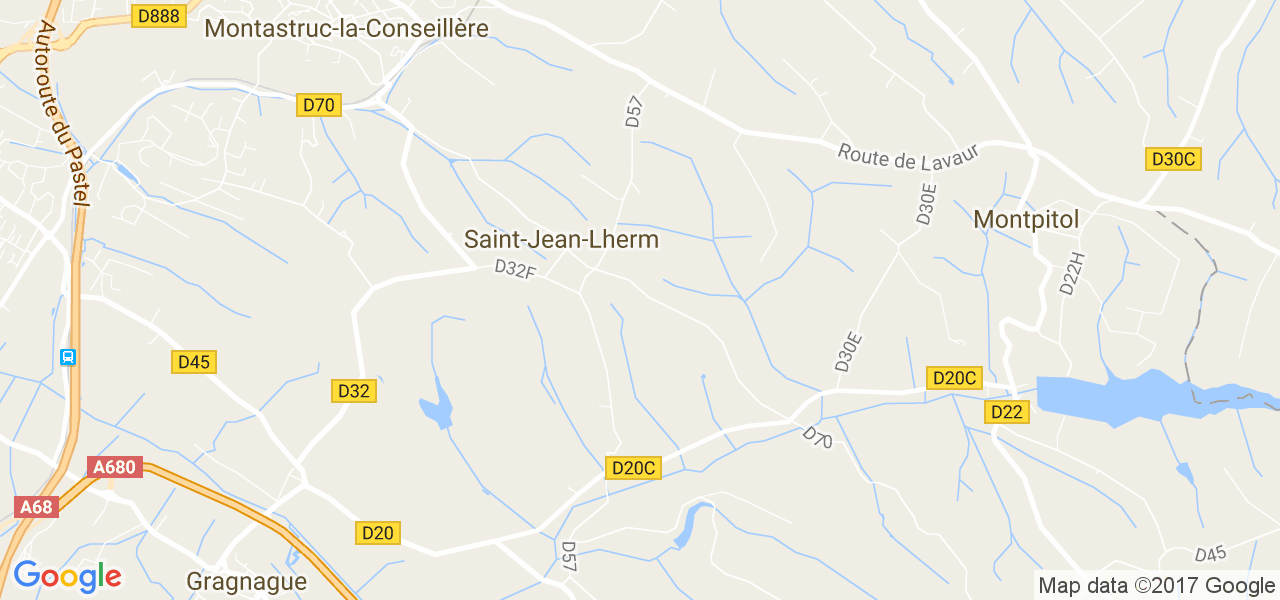 map de la ville de Saint-Jean-Lherm