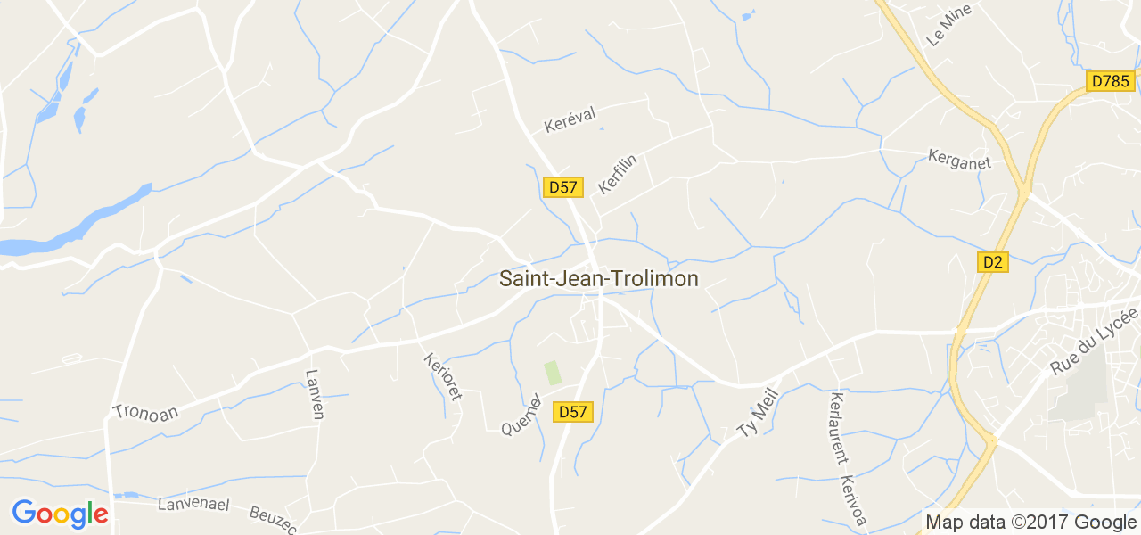 map de la ville de Saint-Jean-Trolimon