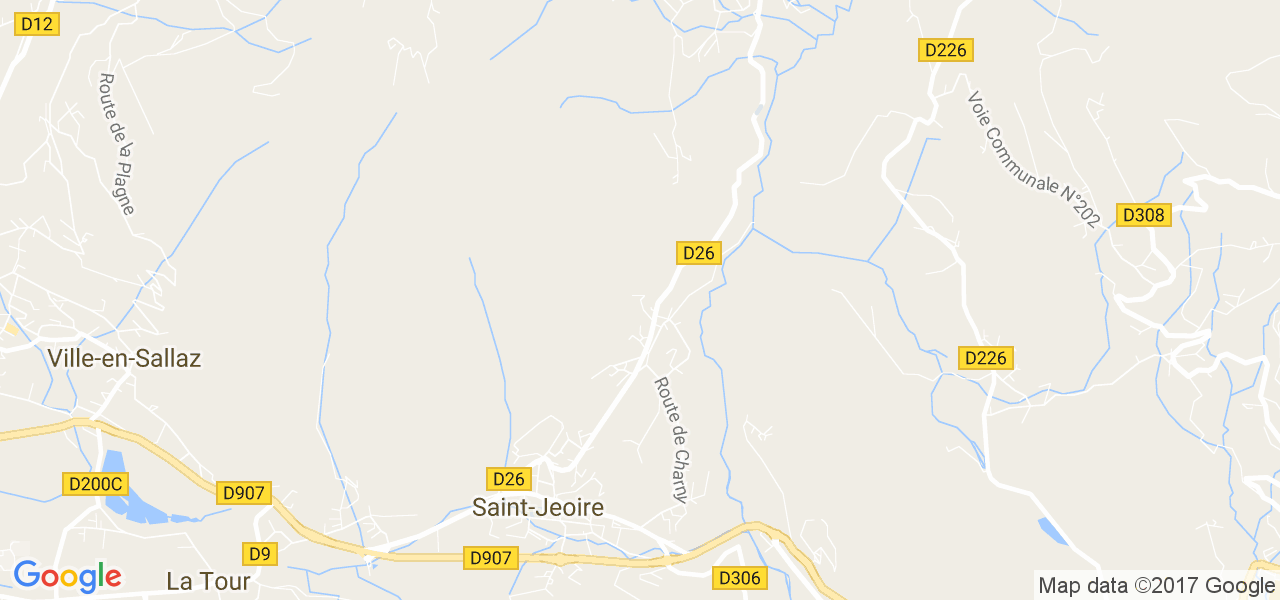 map de la ville de Saint-Jeoire