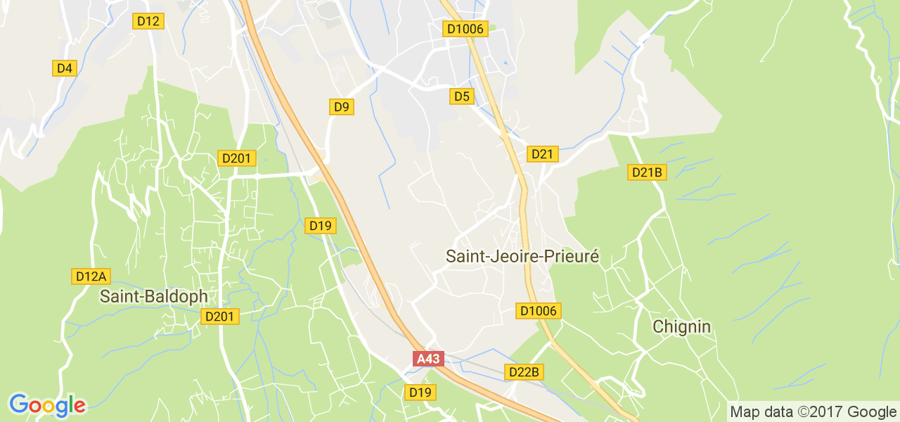 map de la ville de Saint-Jeoire-Prieuré