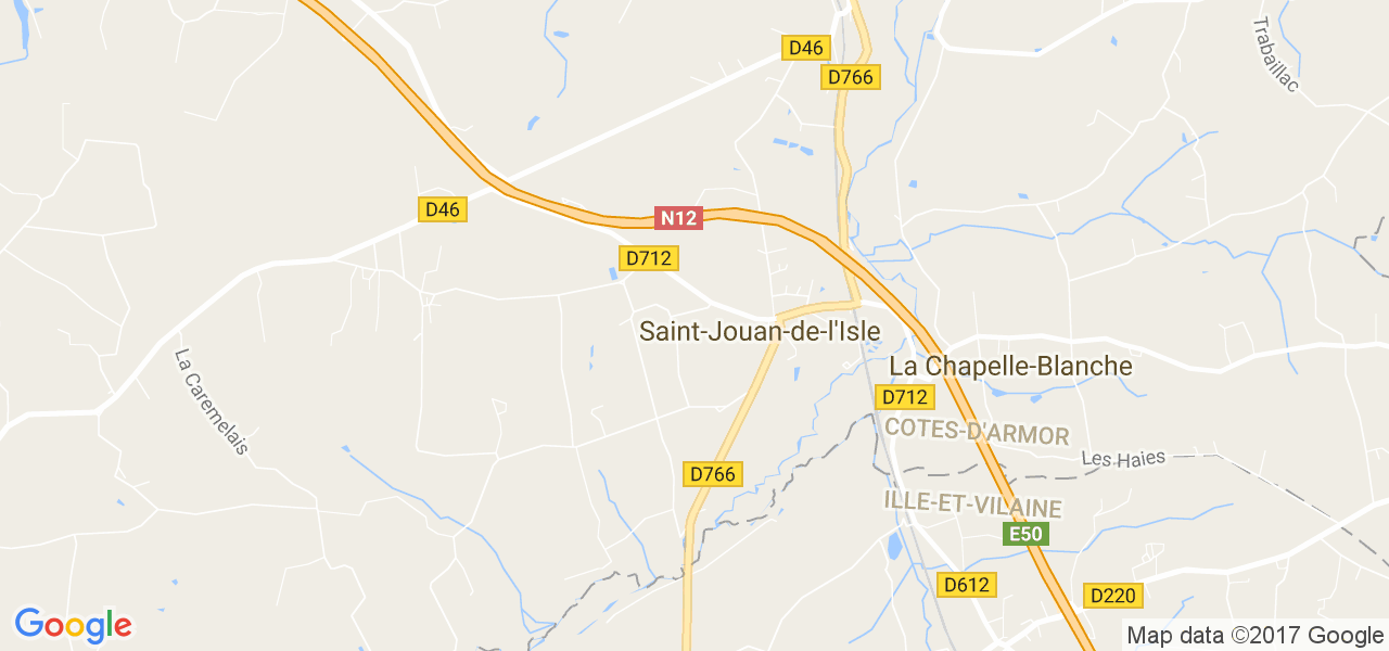 map de la ville de Saint-Jouan-de-l'Isle