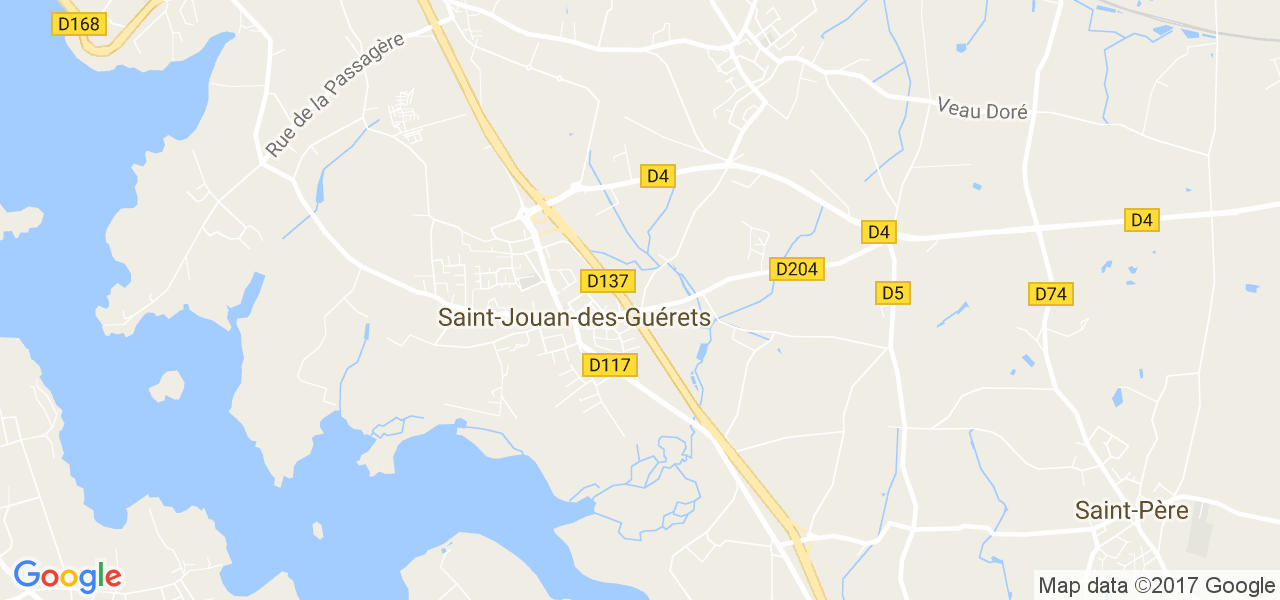 map de la ville de Saint-Jouan-des-Guérets