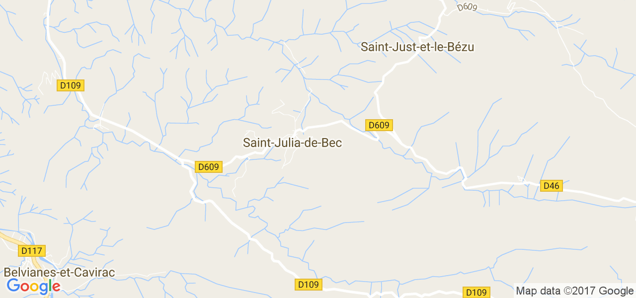 map de la ville de Saint-Julia-de-Bec