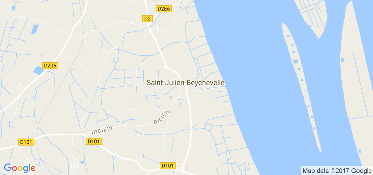 map de la ville de Saint-Julien-Beychevelle