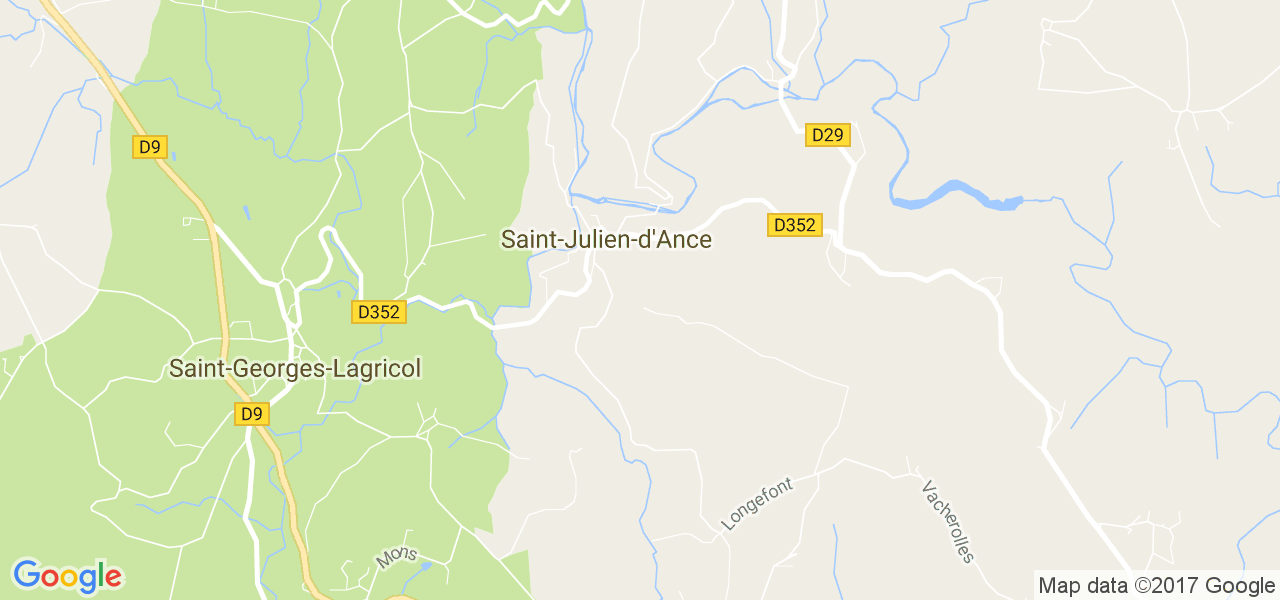 map de la ville de Saint-Julien-d'Ance