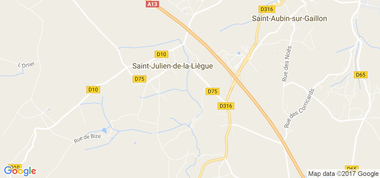 map de la ville de Saint-Julien-de-la-Liègue