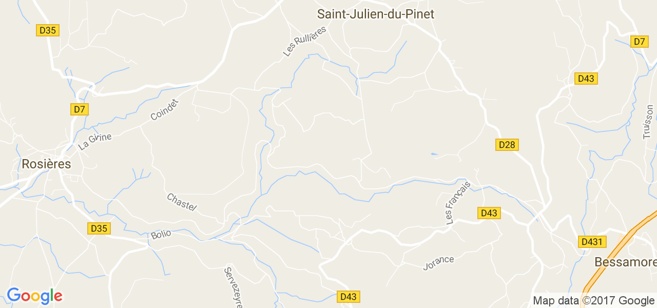 map de la ville de Saint-Julien-du-Pinet