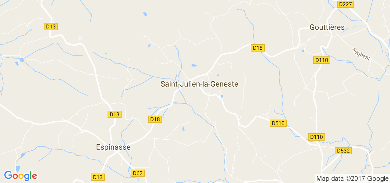 map de la ville de Saint-Julien-la-Geneste