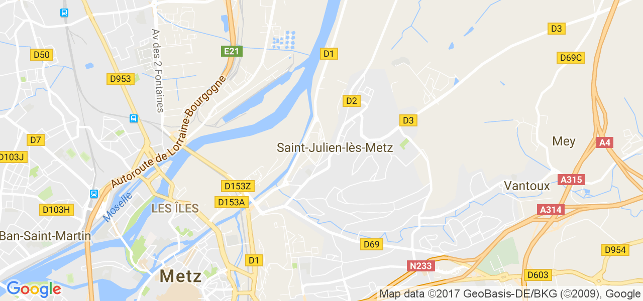 map de la ville de Saint-Julien-lès-Metz