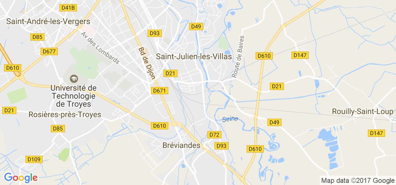 map de la ville de Saint-Julien-les-Villas