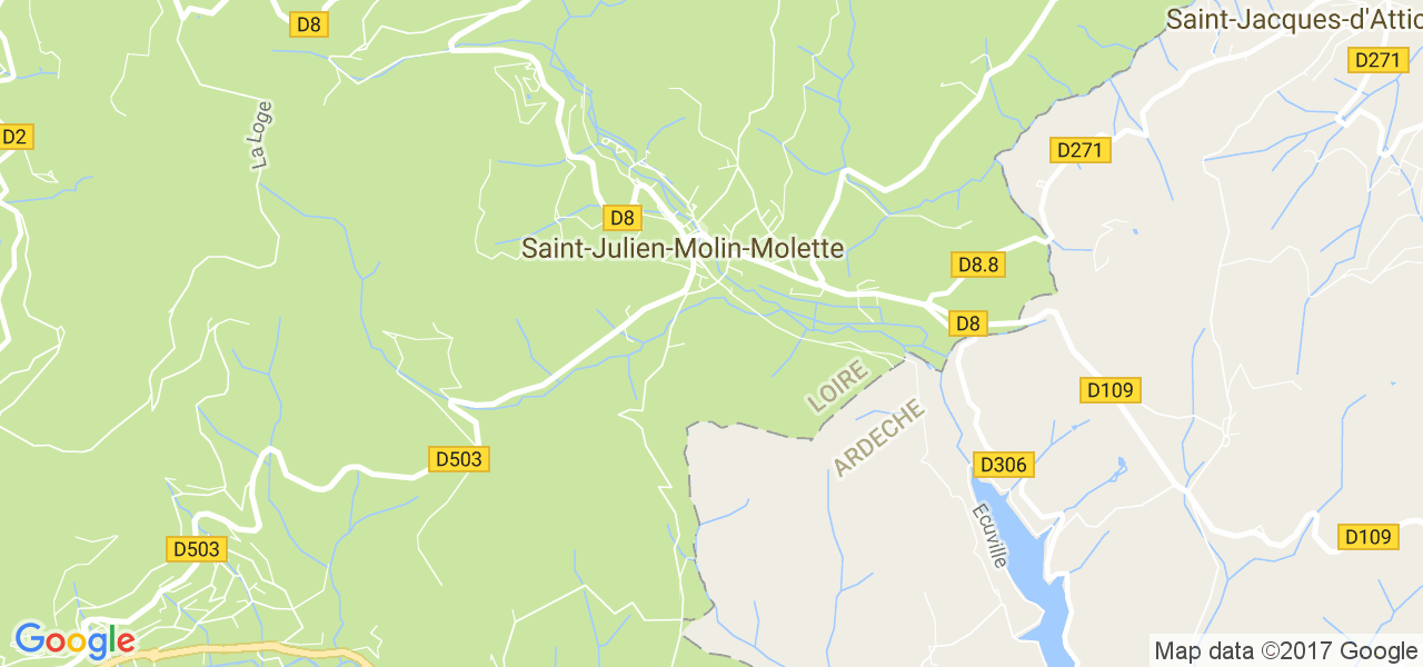 map de la ville de Saint-Julien-Molin-Molette