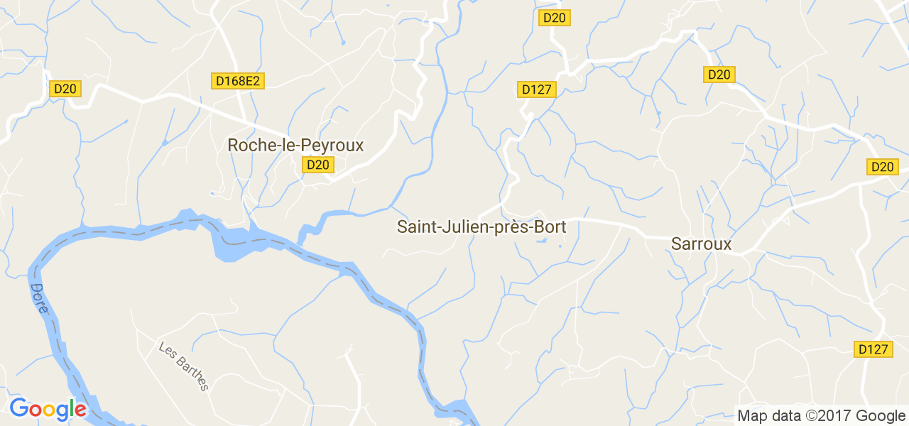 map de la ville de Saint-Julien-près-Bort