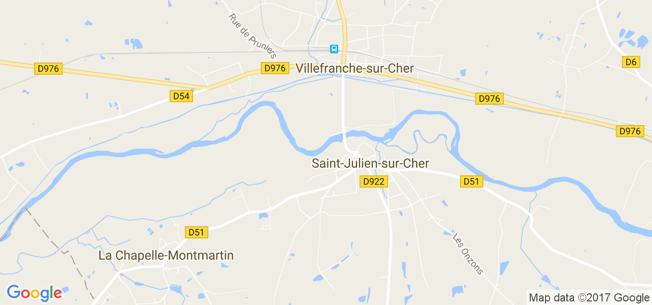 map de la ville de Saint-Julien-sur-Cher