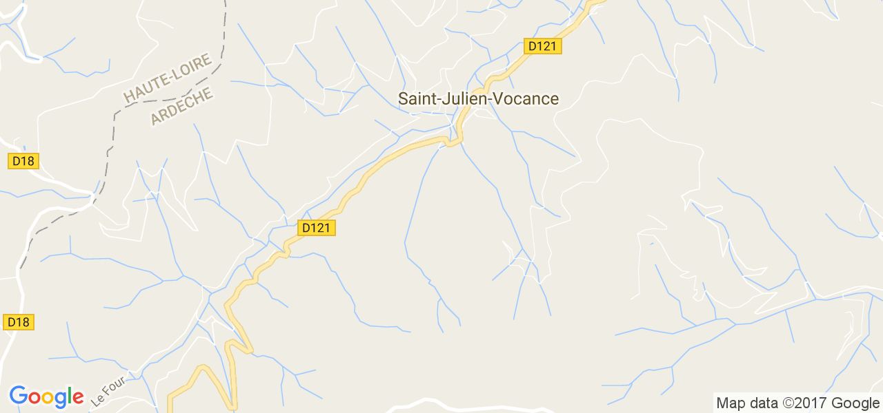 map de la ville de Saint-Julien-Vocance